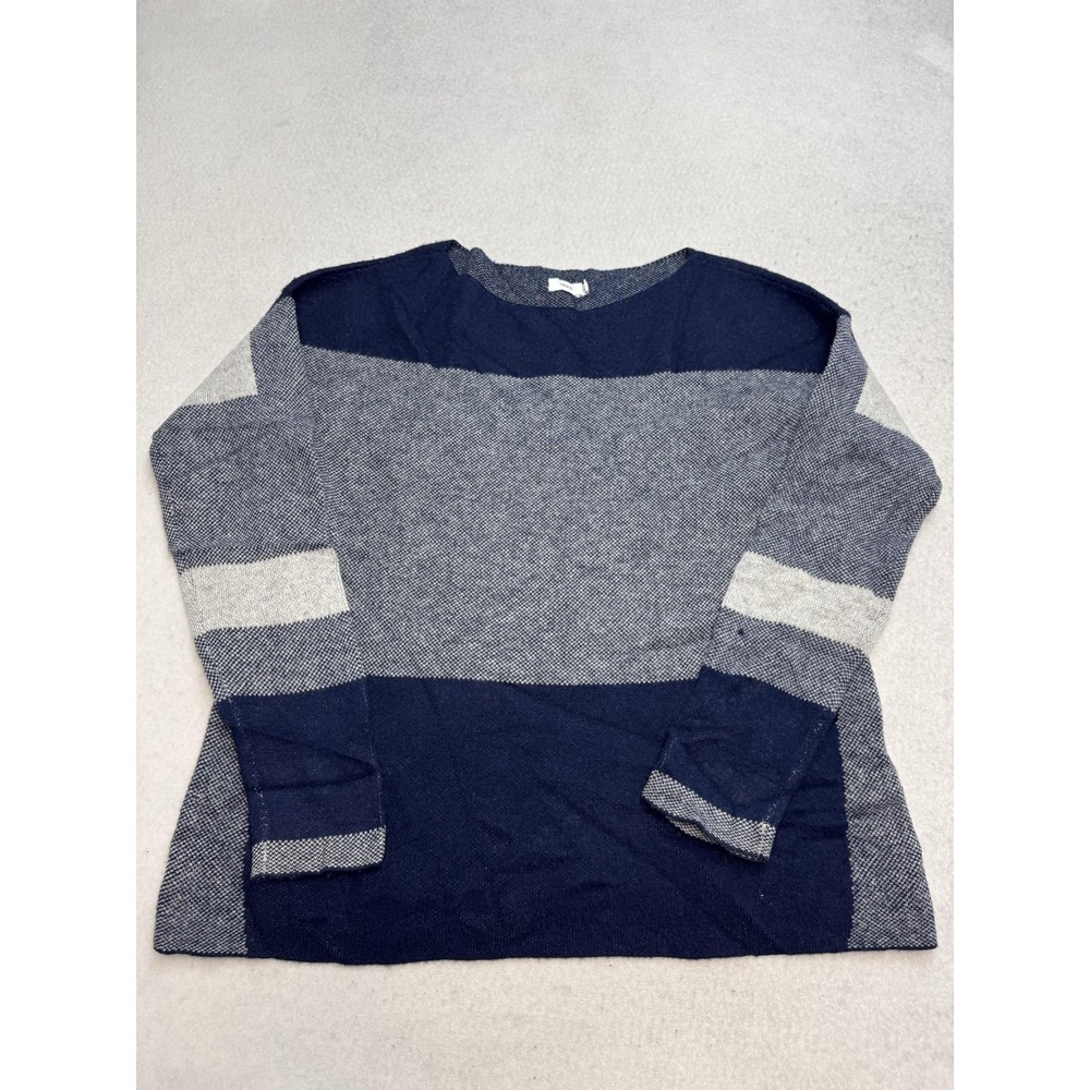Vince Sweater Womens‎ Small Blue Wool Cashmere Striped Crewneck Knit Pullover